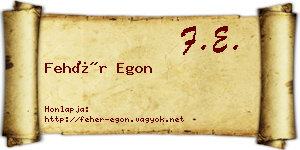 Fehér Egon névjegykártya