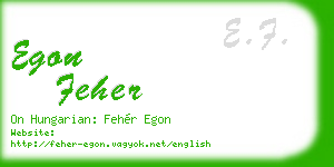 egon feher business card